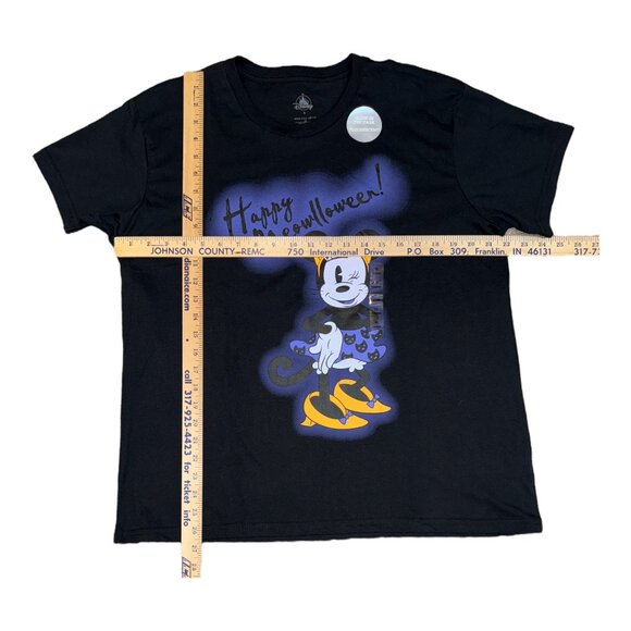 Disney Black Minnie Mouse Happy Meowlloween Glow In The Dark Tee Women's Size XL - Picture 12 of 12